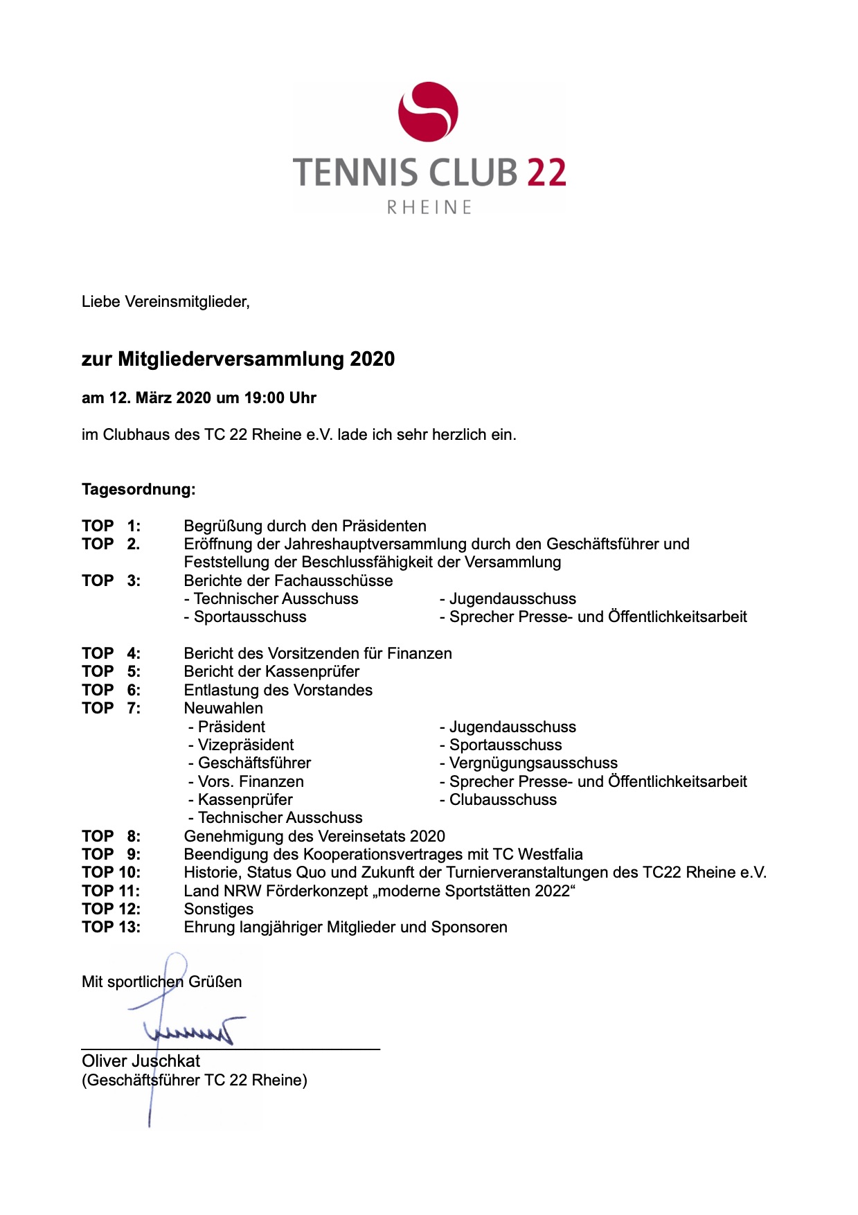 2020 Einladung JHV TC22